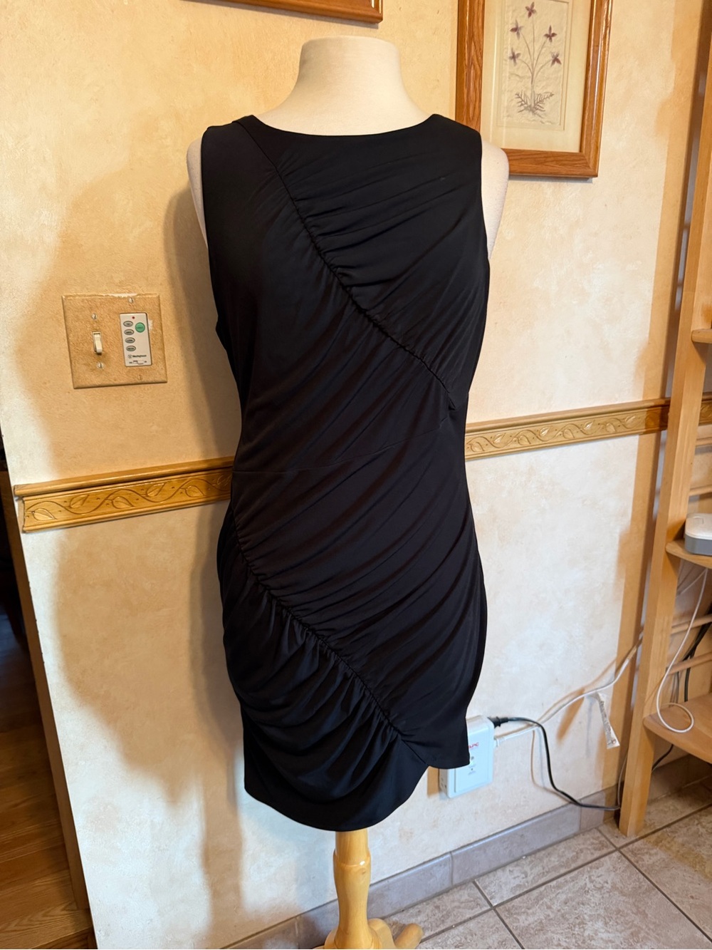 BCBGeneration Black Ruched Mini Sheath Dress